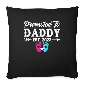 Vater 2023 - Papa 2023 - Papa werden Schwanger - Sofakissenbezug 45 x 45 cm - Schwarz - Vorne
