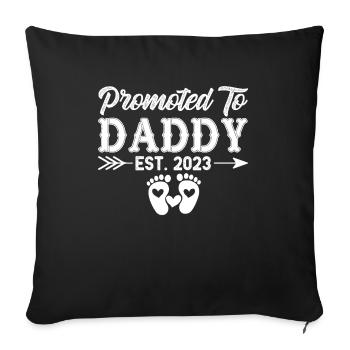 Vater 2023 - Papa 2023 - Papa werden Schwanger - Sofakissenbezug 45 x 45 cm - Schwarz - Vorne