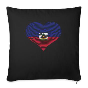 Haiti Heartbeat Flag Vintage Haiti Heart - Sofa pillowcase 17,3'' x 17,3'' (45 x 45 cm) - black - Front