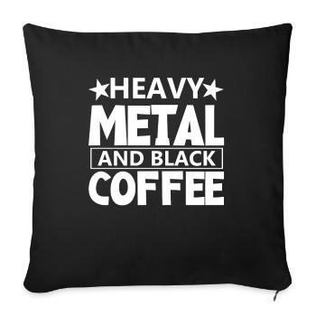 Café et Heavy Metal Rock Heavy Metal Metalhead - Housse de coussin décorative 45 x 45 cm - noir - Devant