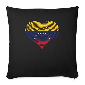 Venezuela Flag Flag Heart South America Caracas - Sofa pillowcase 17,3'' x 17,3'' (45 x 45 cm) - black - Front