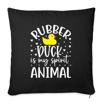 Duck family Rubber ducks Bathing duck Duck - Sofa pillowcase 17,3'' x 17,3'' (45 x 45 cm) - black - Front
