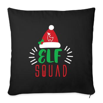 Eleven Little Christmas Elves Fairy Tales Child Gift - Sofa pillowcase 17,3'' x 17,3'' (45 x 45 cm) - black - Front