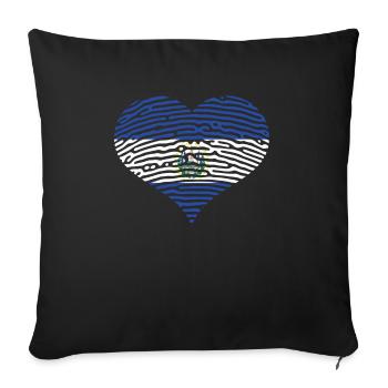 El Salvador Bitcoin Heart Country Holidays - Sofa pillowcase 17,3'' x 17,3'' (45 x 45 cm) - black - Front
