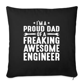 Engineer Brain Mechanical Engineering Electrical Engineering Son - Sofa pillowcase 17,3'' x 17,3'' (45 x 45 cm) - black - Front