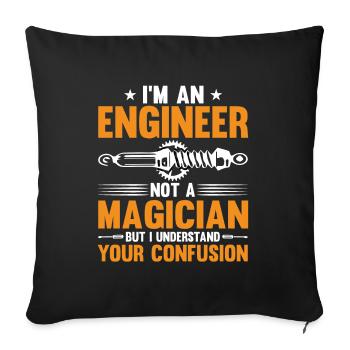 Ingénieur Cerveau Génie mécanique Génie électrique Mathématiques - Housse de coussin décorative 45 x 45 cm - noir - Devant