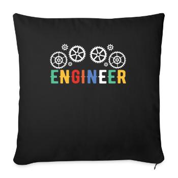 Ingénieur Cerveau Génie mécanique Génie électrique Mathématiques - Housse de coussin décorative 45 x 45 cm - noir - Devant