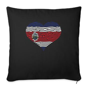Costa Rica Flag Flag Heart - Sofa pillowcase 17,3'' x 17,3'' (45 x 45 cm) - black - Front