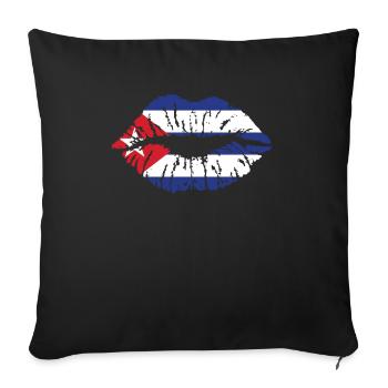 Drapeau de Cuba Drapeau du cœur Cubains - Housse de coussin décorative 45 x 45 cm - noir - Devant