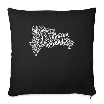 Dominican Republic Heart Flag Flag - Sofa pillowcase 17,3'' x 17,3'' (45 x 45 cm) - black - Front