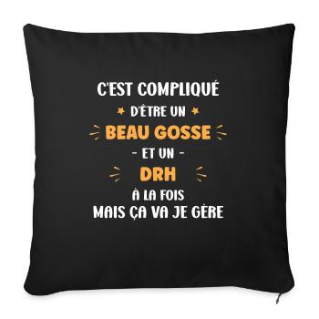 Beau gosse drh - Housse de coussin décorative 45 x 45 cm - noir - Devant