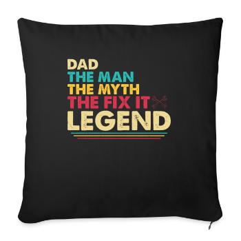 Father Tinkerer Do-it-yourselfer - Sofa pillowcase 17,3'' x 17,3'' (45 x 45 cm) - black - Front