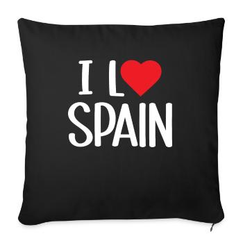I love Spain - Sofa pillowcase 17,3'' x 17,3'' (45 x 45 cm) - black - Front