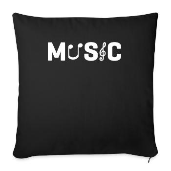 Musicien vinyle Musique rétro Vinyle Vintage Musique Making - Housse de coussin décorative 45 x 45 cm - noir - Devant