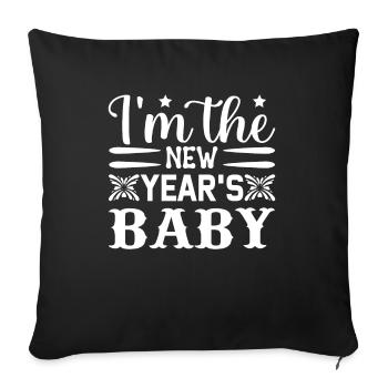 Baby Mama New Year's Eve Newborn Born New Year - Sofa pillowcase 17,3'' x 17,3'' (45 x 45 cm) - black - Front