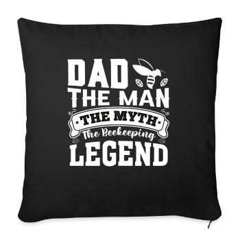 Beekeepers Papa Funny Daddy Proverbs Father's Day - Sofa pillowcase 17,3'' x 17,3'' (45 x 45 cm) - black - Front
