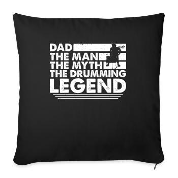 Batteur Père Batteur Batteur Papa - Housse de coussin décorative 45 x 45 cm - noir - Devant