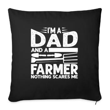 Farmer and dad gift father and farmer - Sofa pillowcase 17,3'' x 17,3'' (45 x 45 cm) - black - Front