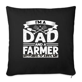 Farmer and dad gift father and farmer - Sofa pillowcase 17,3'' x 17,3'' (45 x 45 cm) - black - Front