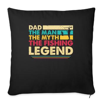 Father Fishing Father's Day Angler Fishing Daddy Fish - Sofa pillowcase 17,3'' x 17,3'' (45 x 45 cm) - black - Front