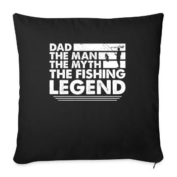 Father Fishing Father's Day Angler Fishing Daddy Fish - Sofa pillowcase 17,3'' x 17,3'' (45 x 45 cm) - black - Front