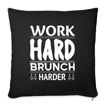 Brunch -Late Breakfast Lunch Breakfast Food - Sofa pillowcase 17,3'' x 17,3'' (45 x 45 cm) - black - Front