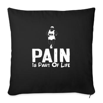 La douleur fait partie de Life RunMan - Housse de coussin décorative 45 x 45 cm - noir - Devant