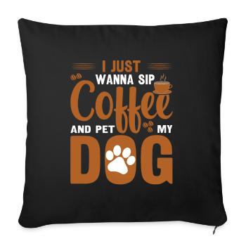 Coffee Dog Machine Puppy Cup Beans - Housse de coussin décorative 45 x 45 cm - noir - Devant