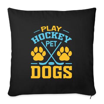 Club de hockey sur glace Sport d’équipe Cadeau Chiens - Housse de coussin décorative 45 x 45 cm - noir - Devant