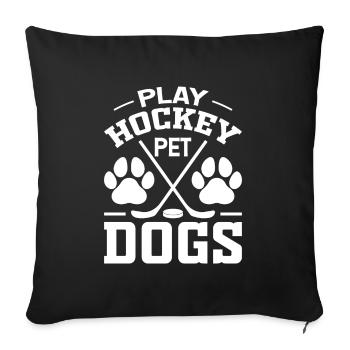 Club de hockey sur glace Sport d’équipe Cadeau Chiens - Housse de coussin décorative 45 x 45 cm - noir - Devant