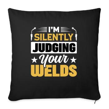 Welder Profession Heat Steel Gas TIG MAG Welding - Sofa pillowcase 17,3'' x 17,3'' (45 x 45 cm) - black - Front