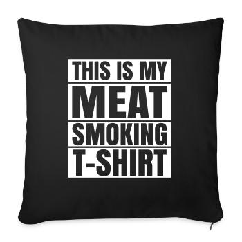 Viande fumée - Housse de coussin décorative 45 x 45 cm - noir - Devant