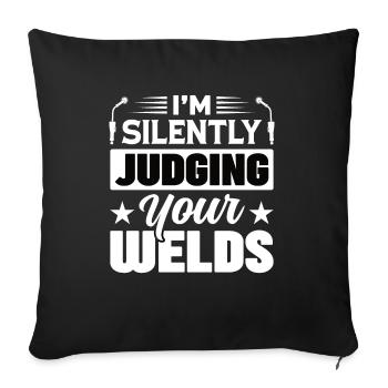 Welder Profession Heat Steel Gas TIG MAG Welding - Sofa pillowcase 17,3'' x 17,3'' (45 x 45 cm) - black - Front