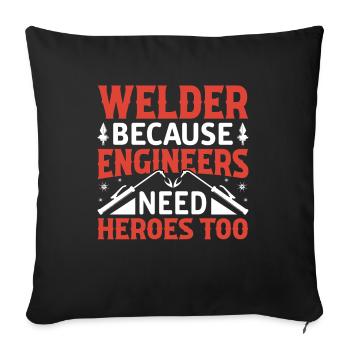 Welder Profession Heat Steel Gas TIG MAG Welding - Sofa pillowcase 17,3'' x 17,3'' (45 x 45 cm) - black - Front