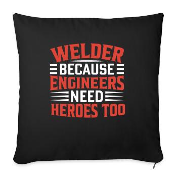 Welder Profession Heat Steel Gas TIG MAG Welding - Sofa pillowcase 17,3'' x 17,3'' (45 x 45 cm) - black - Front