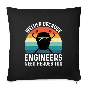 Welder Profession Heat Steel Gas TIG MAG Welding - Sofa pillowcase 17,3'' x 17,3'' (45 x 45 cm) - black - Front