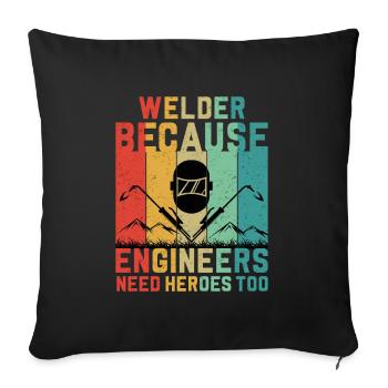 Welder Profession Heat Steel Gas TIG MAG Welding - Sofa pillowcase 17,3'' x 17,3'' (45 x 45 cm) - black - Front