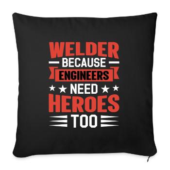 Welder Profession Heat Steel Gas TIG MAG Welding - Sofa pillowcase 17,3'' x 17,3'' (45 x 45 cm) - black - Front