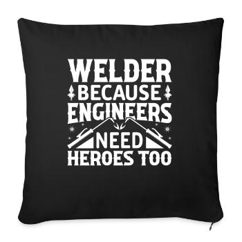 Welder Profession Heat Steel Gas TIG MAG Welding - Sofa pillowcase 17,3'' x 17,3'' (45 x 45 cm) - black - Front