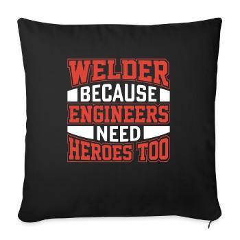 Welder Profession Heat Steel Gas TIG MAG Welding - Sofa pillowcase 17,3'' x 17,3'' (45 x 45 cm) - black - Front