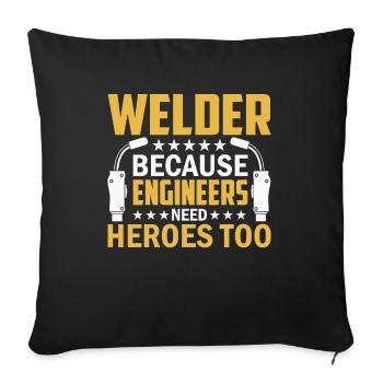 Welder Profession Heat Steel Gas TIG MAG Welding - Sofa pillowcase 17,3'' x 17,3'' (45 x 45 cm) - black - Front