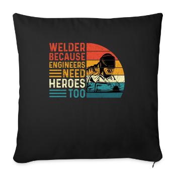 Welder Profession Heat Steel Gas TIG MAG Welding - Sofa pillowcase 17,3'' x 17,3'' (45 x 45 cm) - black - Front