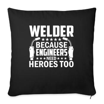 Welder Profession Heat Steel Gas TIG MAG Welding - Sofa pillowcase 17,3'' x 17,3'' (45 x 45 cm) - black - Front