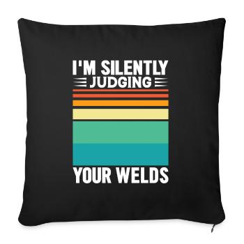 Welder Profession Heat Steel Gas TIG MAG Welding - Sofa pillowcase 17,3'' x 17,3'' (45 x 45 cm) - black - Front