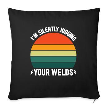 Welder Profession Heat Steel Gas TIG MAG Welding - Sofa pillowcase 17,3'' x 17,3'' (45 x 45 cm) - black - Front
