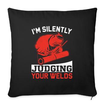 Welder Profession Heat Steel Gas TIG MAG Welding - Sofa pillowcase 17,3'' x 17,3'' (45 x 45 cm) - black - Front