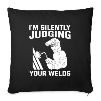 Welder Profession Heat Steel Gas TIG MAG Welding - Sofa pillowcase 17,3'' x 17,3'' (45 x 45 cm) - black - Front
