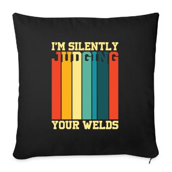 Welder Profession Heat Steel Gas TIG MAG Welding - Sofa pillowcase 17,3'' x 17,3'' (45 x 45 cm) - black - Front