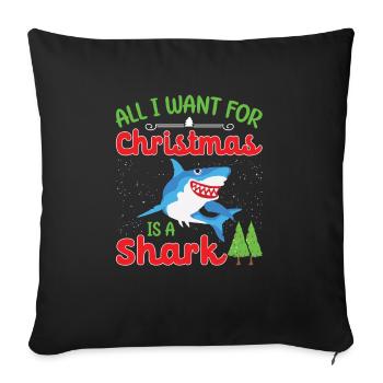 Pêcheur Noël Pêche Poisson Cadeau de pêche - Housse de coussin décorative 45 x 45 cm - noir - Devant