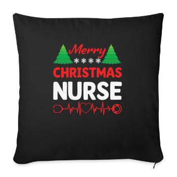 Infirmière de Noël - Housse de coussin décorative 45 x 45 cm - noir - Devant
